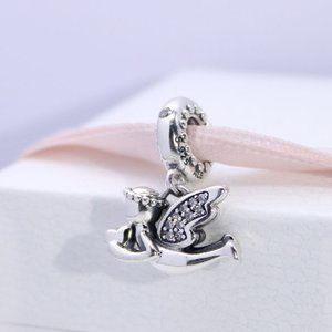 Pandora Angel of Love CZ Dangle Charm Sterling silver Moments Pendant